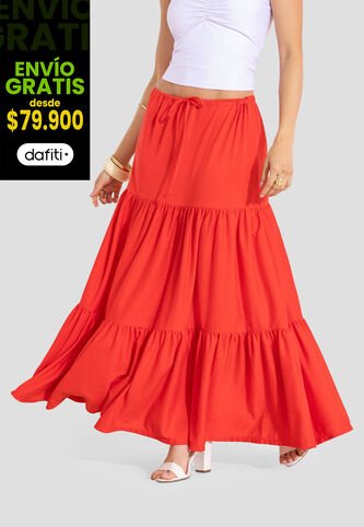 Falda Larga Mujer Rojo Mp 113478 MP