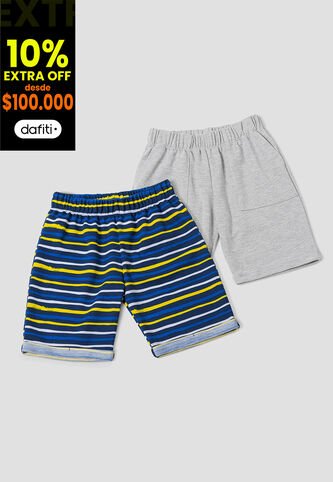 Bermuda Paq X2 Infantil Masculino Multicolor Mp 105110 MP