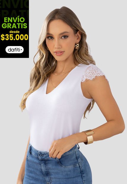 Blusa Mujer Blanco Mp 105069