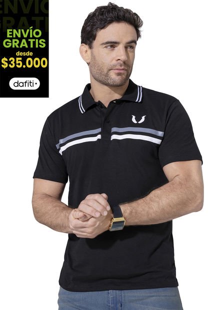 Polo Hombre Negro Mp 90923
