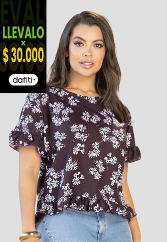Blusa Mujer Estampado Mora Oscuro Mp 112218 MP