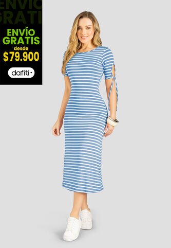 Vestido Largo Mujer Bicolor Mp 113069 MP