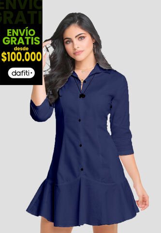 Vestido Mujer Azul Navy Mp 74316 MP