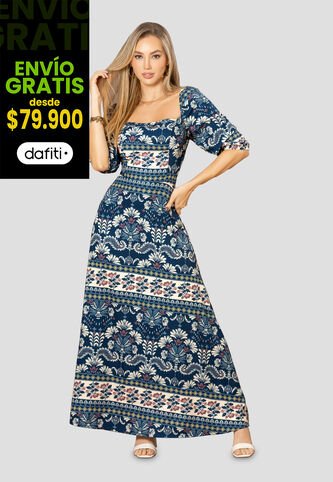 Vestido Largo Mujer Estampado Mp 112513 MP