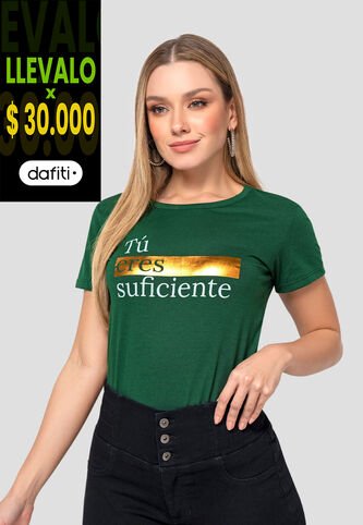 Camiseta Mujer Verde Pino Mp 111096 MP