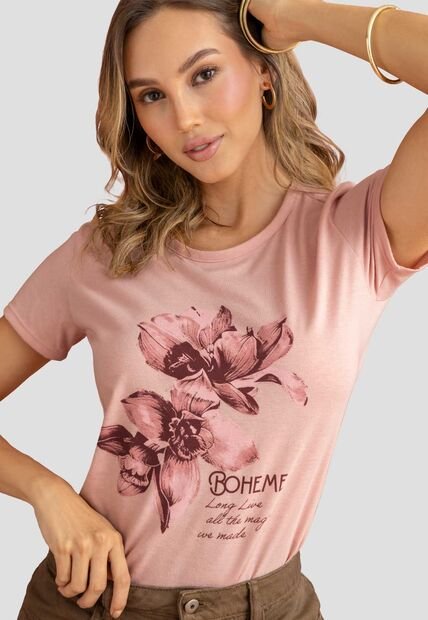 Camiseta Mujer Rosa Polvo Mp 114654