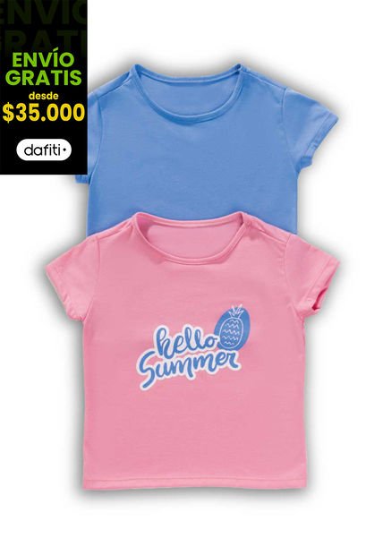 Camiseta Paq X2 Infantil Multicolor Mp 2167