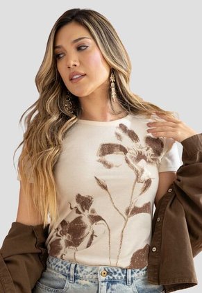 Camiseta Mujer Crema Mp 114653