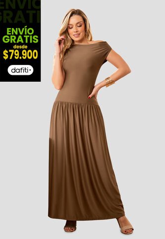 Vestido Largo Mujer Chocolate Mp 112668 MP