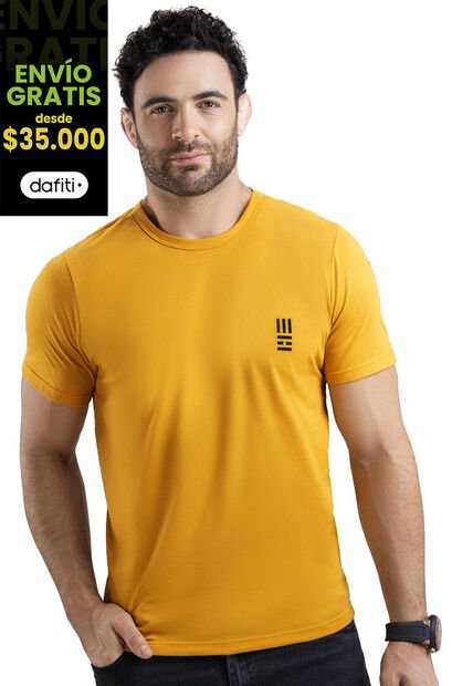 Camiseta Hombre Amarillo Mp 7766