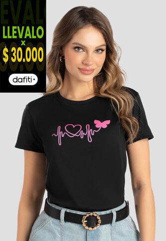 Camiseta Mujer Negro Mp 102830 MP