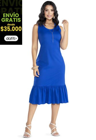 Vestido Largo Mujer Azul Rey Mp 3766 MP