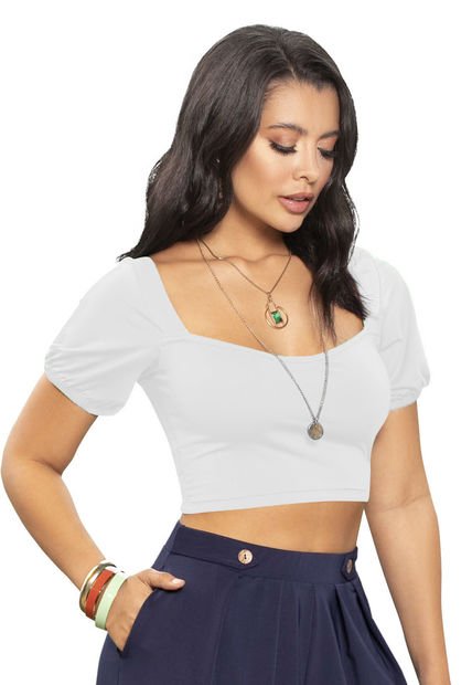 Crop Top Mujer Blanco Mp 730