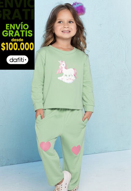 Conjunto Infantil Femenino Verde Mp 638