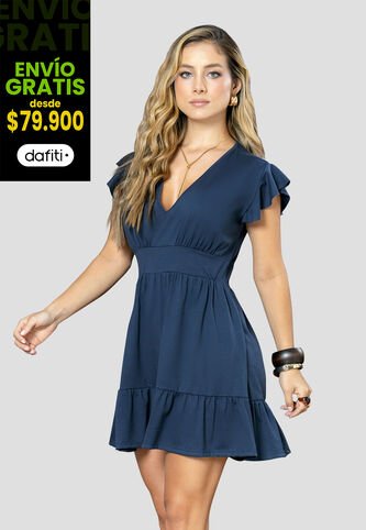Vestido Corto Mujer Azul Profundo Mp 106435 MP