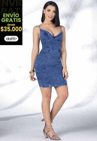 Vestido Corto Mujer Azul Medio Mp 5781 MP