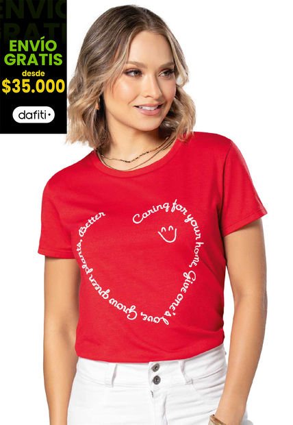 Camiseta Mujer Rojo Mp 1845