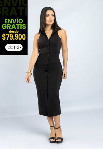 Vestido Largo Mujer Negro Mp 111773 MP