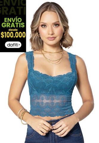 Crop Top Mujer Azul Petroleo Mp 92547 MP