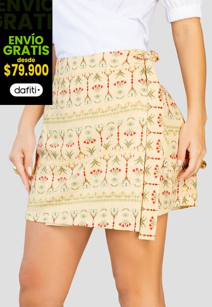 Falda Corta Mujer Estampado Mp 112272