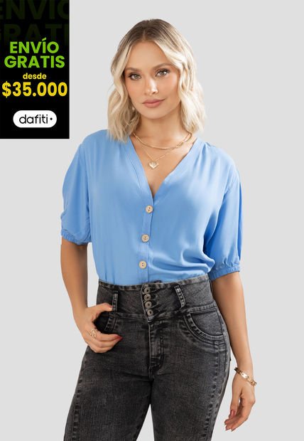 Blusa Mujer Azul Mp 5809