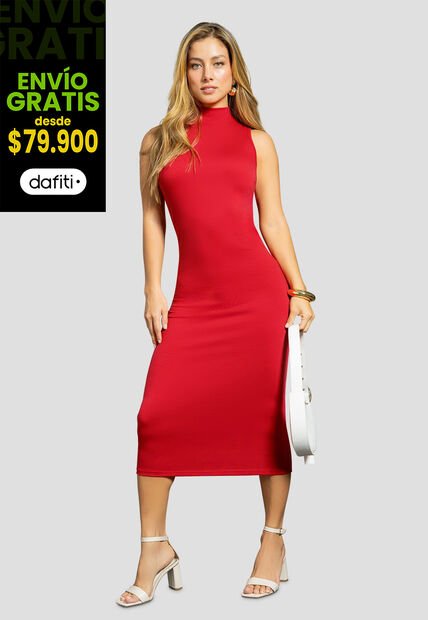 Vestido Largo Mujer Rojo Mp 1786
