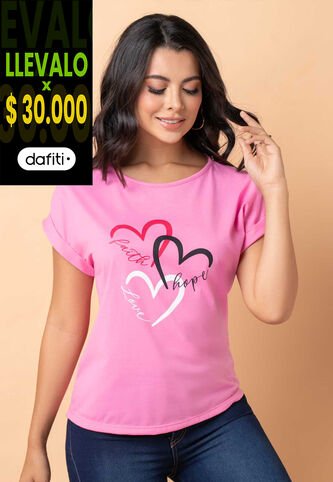 Camiseta Mujer Rosado Mp 1787 MP