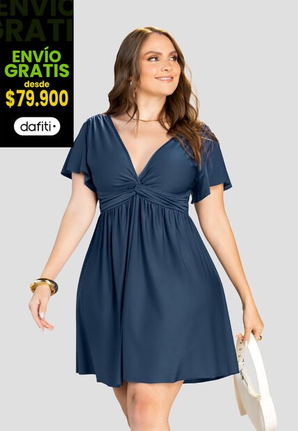 Vestido Corto Mujer Azul Profundo Mp 112274