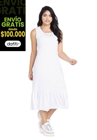 Vestido Largo Mujer Blanco Mp 3766 MP