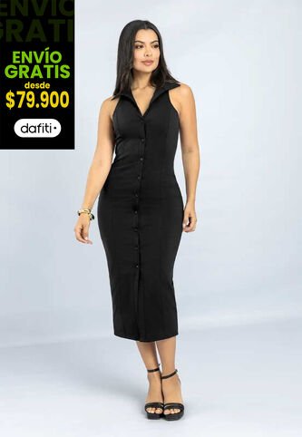 Vestido Largo Mujer Negro Mp 111773 MP