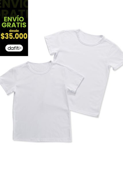 Camiseta Paq X2 Infantil Blanco Mp 1862