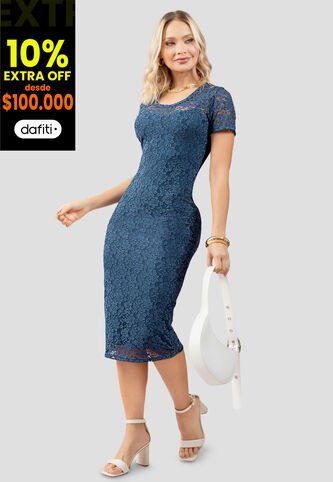 Vestido Largo Mujer Azul Profundo Mp 111271 MP