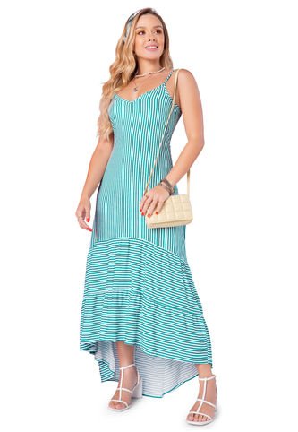 Vestido Largo Mujer Verde Mp 89256 MP
