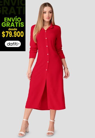 Vestido Largo Mujer Rojo Mp 111082 MP