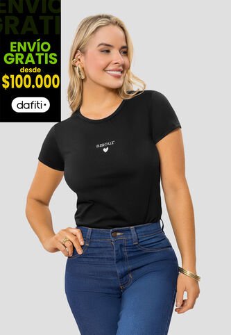 Camiseta Mujer Negro Mp 114021 MP