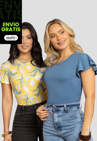 Camiseta Paq X2 Mujer Bicolor Mp 112001 MP