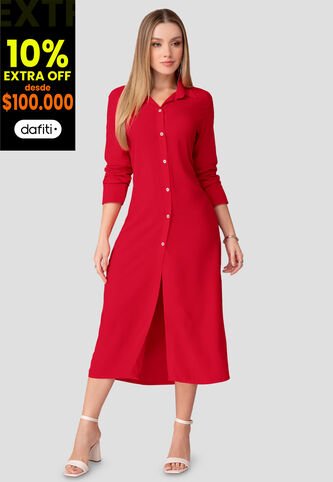 Vestido Largo Mujer Rojo Mp 111082 MP