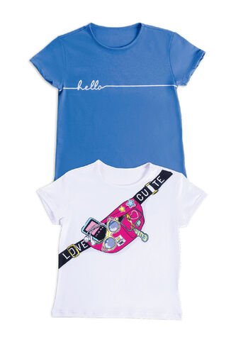 Camiseta Paq X2 Infantil Femenino Multicolor Mp 6080 MP