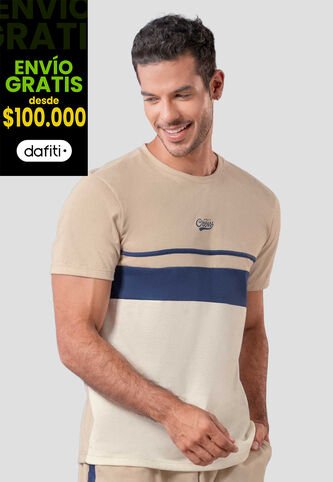Camiseta Hombre Latte-Azul Mp 114234 MP