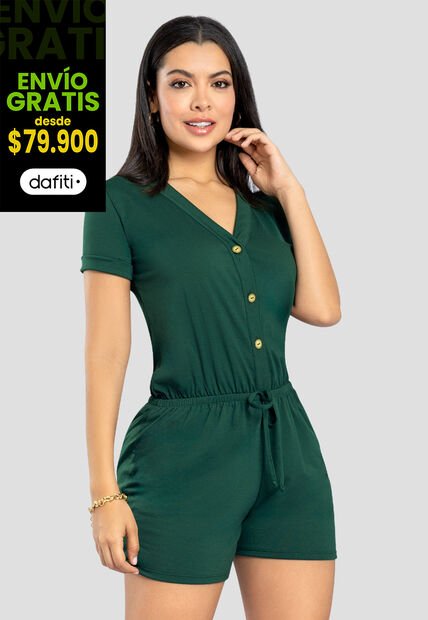 Enterizo Corto Mujer Verde Pino Mp 111079