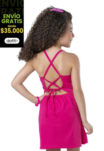 Vestido Infantil Fucsia Mp 88514