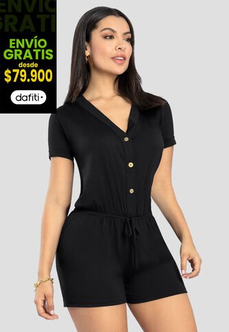 Enterizo Corto Mujer Negro Mp 111079 MP