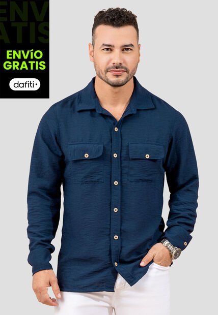 Camisa Hombre Azul Profundo Mp 110532