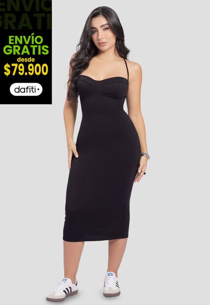 Vestido Mujer Negro Mp 5519