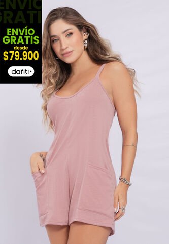 Enterizo Corto Mujer Rosa Polvo Mp 2256 MP
