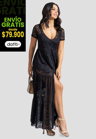 Vestido Largo Mujer Negro Mp 110419 MP