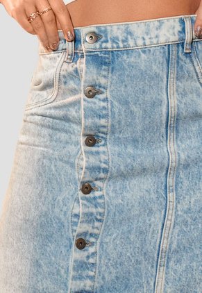 Falda Larga Mujer Azul Claro Mp 105528