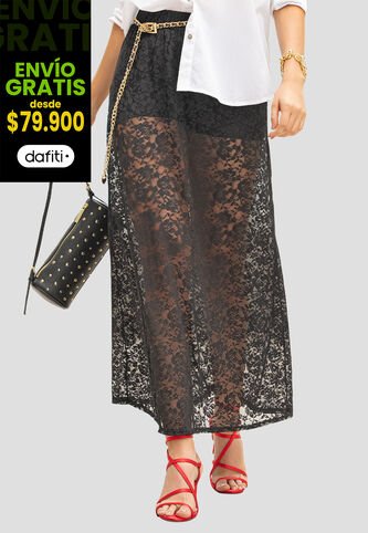 Falda Larga Mujer Negro Mp 110696 MP