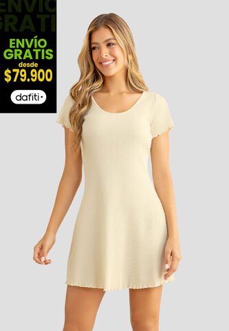 Vestido Corto Mujer Crema Mp 110674 MP