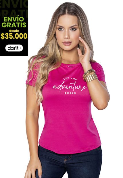 Camiseta Mujer Fucsia Mp 9397